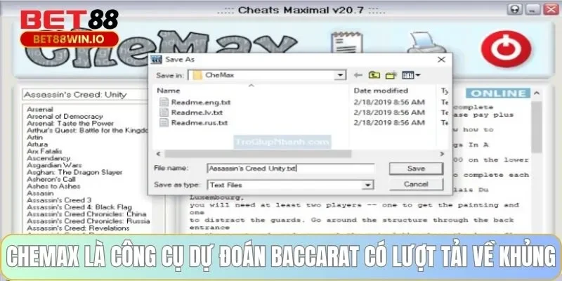 Chemax là công cụ dự đoán baccarat có lượt tải về khủng